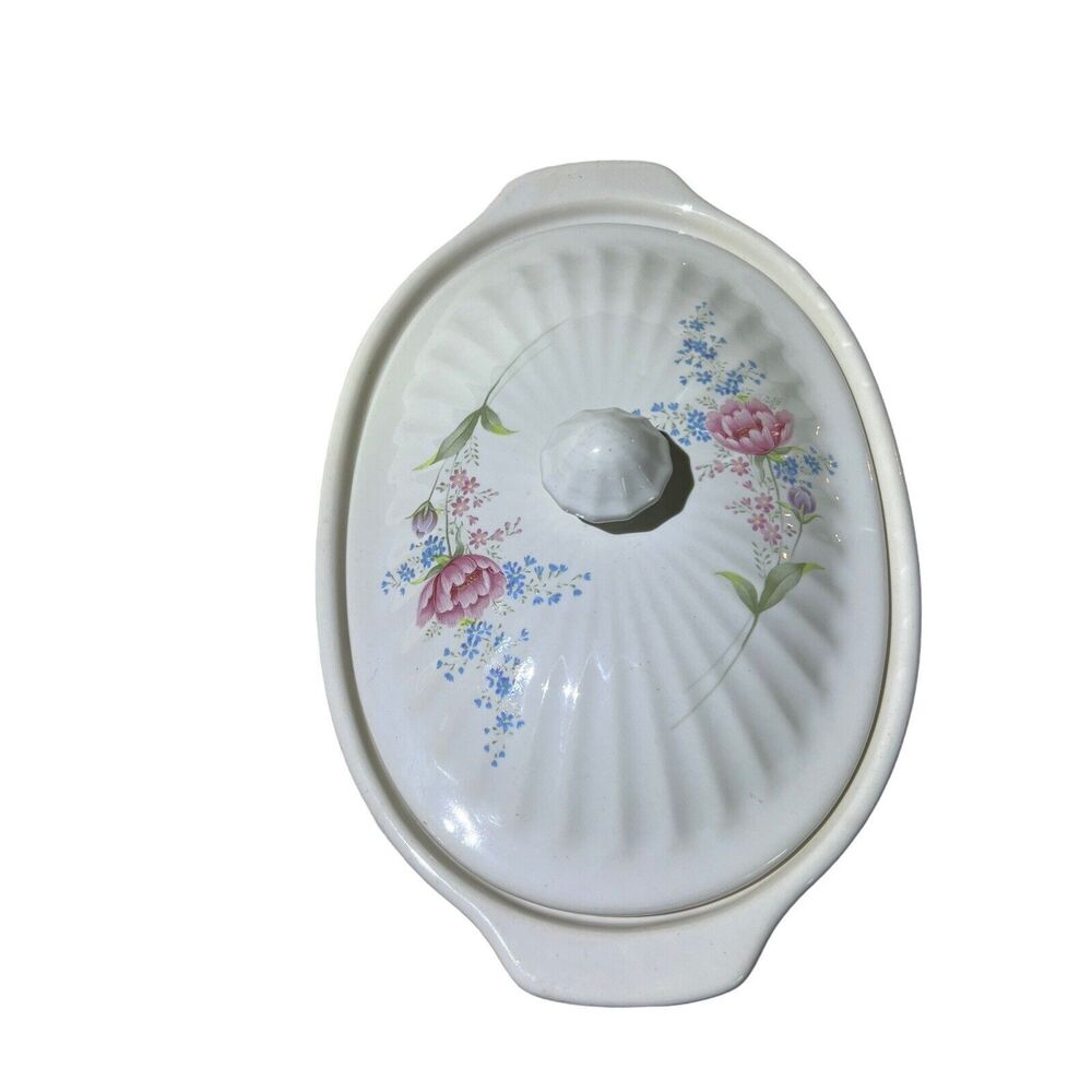 VTG‎ White Floral Single Serve Casserole Dish 8.5x5.5 Oven Microwave Safe Japan - Picture 2 of 13